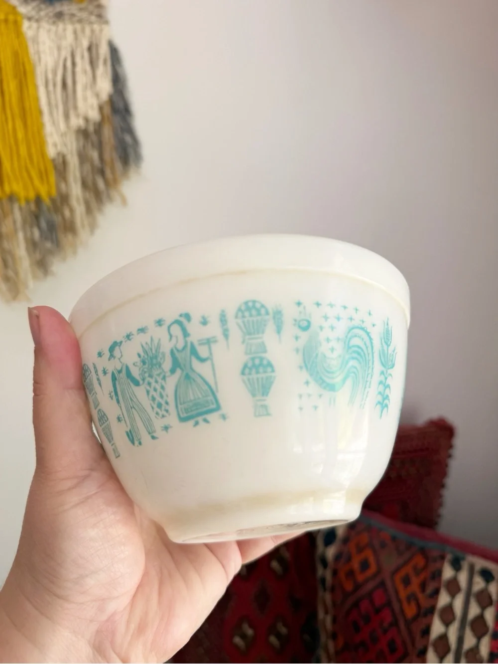 Vintage Pyrex Turquoise Butterprint 401 1.5 Pint Mixing Bowl Retro Farmhouse
